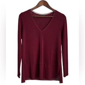 Zara W&B Collection Womens Lightweight Flowy Blouse Maroon Medium‎